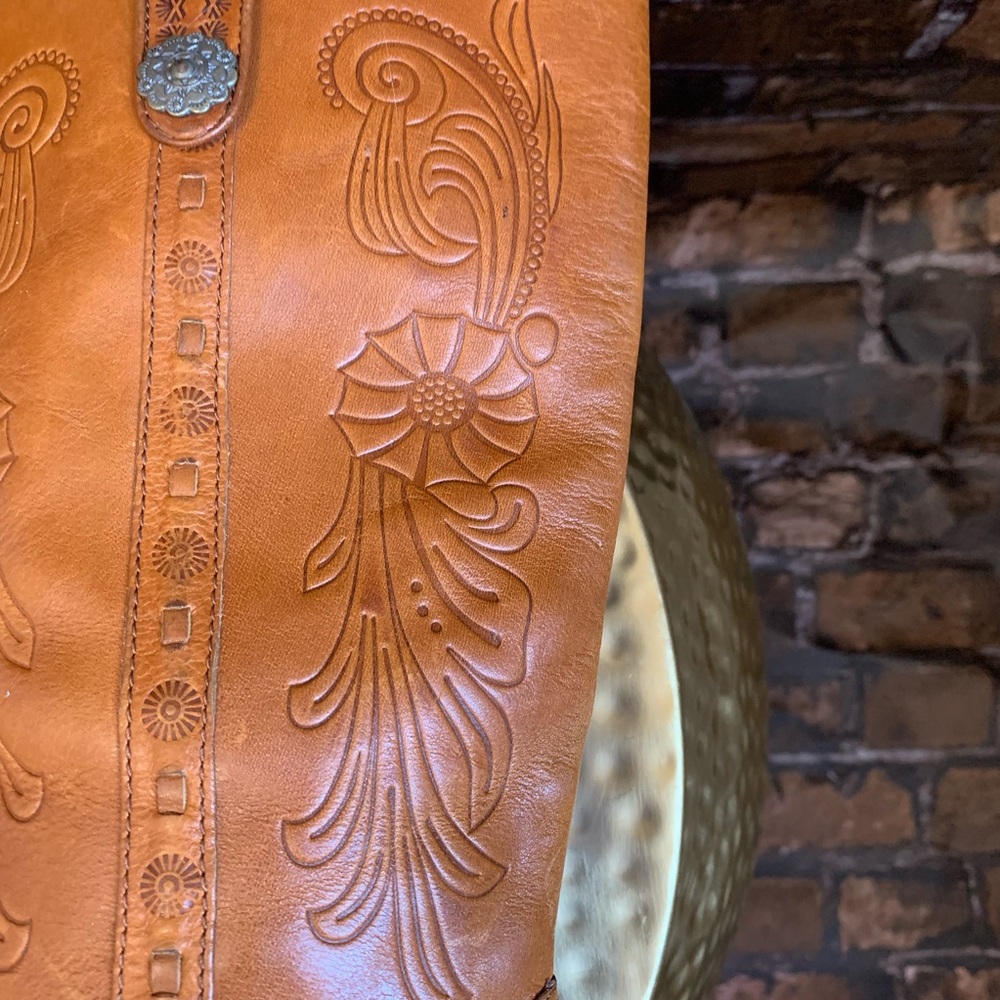 Aldo Tan Hand Tooled Leather Boots - Picture 8 of 8
